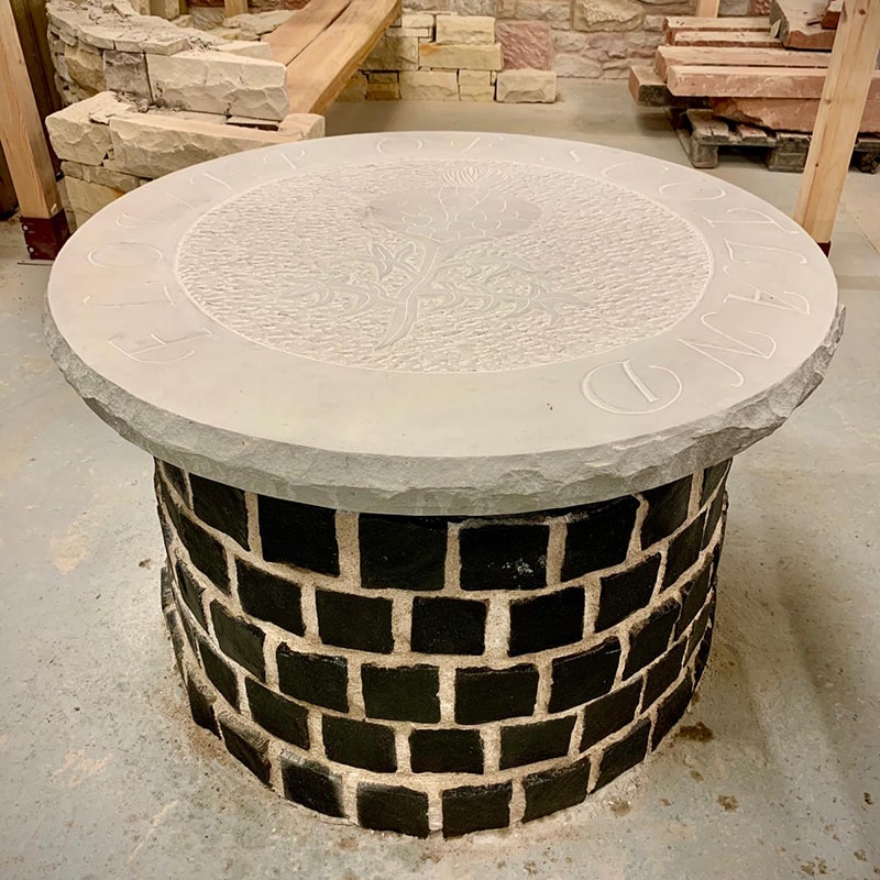 Flower of Scotland Stone Carved Table top